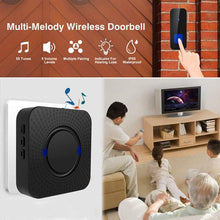 将图片加载到图库查看器，IP55 Waterproof Multi-Melody Wireless Doorbell Rings
