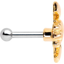 Load image into Gallery viewer, 16G 1/4 Gold Tone Sacred Heart Tragus Cartilage Earring

