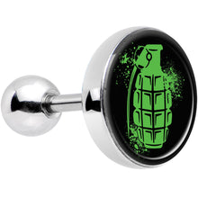 Load image into Gallery viewer, 16G 1/4 Green Grenade Tragus Cartilage Earring
