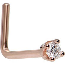 将图片加载到图库查看器，14k Rose Gold 2mm Moissanite Nose Ring
