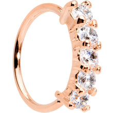 Load image into Gallery viewer, 20G 5/16 Clear CZ Rose Gold IP Quintet Seamless Circular Ring
