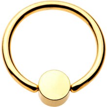 将图片加载到图库查看器，14G 1/2 Clear Gem 5mm Disc Gold IP BCR Captive Ring
