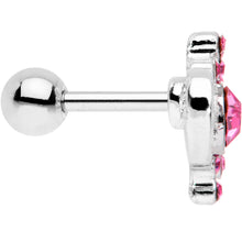 将图片加载到图库查看器，1/4 Pink Gem Heart Cluster Cartilage Tragus Earring
