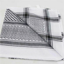 Load image into Gallery viewer, Islamic Men Traditional Costumes Men Plaid Hat Head Scarf Turban Muslim Hijabs Ramadan Pray Caps Unisex Scarves Tassel Desert Arab Keffiyeh Shawl Scarf Military Shemagh Tactical Desert Keffiyeh Head Neck Scarf Arab Wrap with Tassel
