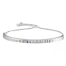 Load image into Gallery viewer, Italian Solid Sterling Silver Adjustable Bangle Bracelet
