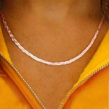 Load image into Gallery viewer, Italian Sterling Silver Braided Herringbone Necklace by Verona
