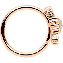 Load image into Gallery viewer, 20G Aurora CZ Gem Rose Gold IP Triplet Seamless Circular Ring
