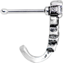 Load image into Gallery viewer, Clear CZ Gem Heart Tail Faux Hoop Nose Bone
