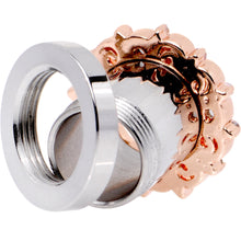 将图片加载到图库查看器，0G Clear Gem Flowering Frame Screw Fit Tunnel Plug Set

