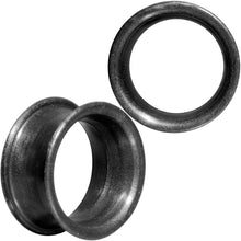 Load image into Gallery viewer, Thin Flexible Metallic Black Silicone Tunnel Plug Set 6mm to 25mm
