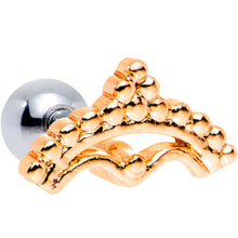 Load image into Gallery viewer, 16G 1/4 Rose Gold Tone Crescent Bow Cartilage Tragus Earring
