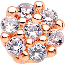 Load image into Gallery viewer, 20G 1/4 Clear CZ Gem Rose Gold Tone Cute Cluster Nose Bone
