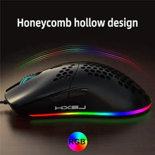 将图片加载到图库查看器，J900 Honeycomb Hollow Wired Gaming Mouse
