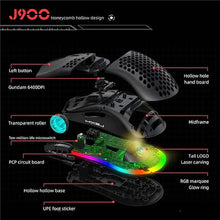 将图片加载到图库查看器，J900 Honeycomb Hollow Wired Gaming Mouse
