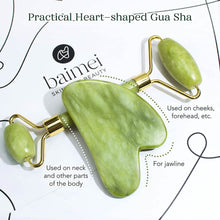 将图片加载到图库查看器，Jade Roller &amp; Gua Sha Set Facial Beauty Tools Face Roller Skin Massager
