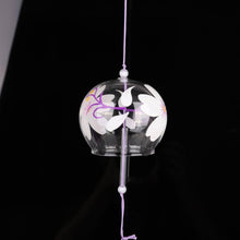 Load image into Gallery viewer, Japan Style Hand-paint Sakura Glass Wind Chimes Creative Gifts Painted Window &amp; Door Hanging Bells Decorations Hanging Wind Chime Pendant Label Chimes Wind Bells Gift For Mom Home
