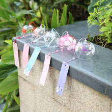 Load image into Gallery viewer, Japan Style Hand-paint Sakura Glass Wind Chimes Creative Gifts Painted Window &amp; Door Hanging Bells Decorations Hanging Wind Chime Pendant Label Chimes Wind Bells Gift For Mom Home
