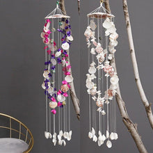 将图片加载到图库查看器，Japanese Wind Chimes Bells Hanging Ornaments Mobile Portable Waterproof Outdoor Wind-chime Mediterranean Style Home Garden Yard Decoration Natural Shell Wind Chimes Birthday Gifts
