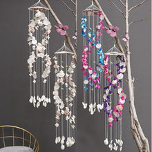 将图片加载到图库查看器，Japanese Wind Chimes Bells Hanging Ornaments Mobile Portable Waterproof Outdoor Wind-chime Mediterranean Style Home Garden Yard Decoration Natural Shell Wind Chimes Birthday Gifts

