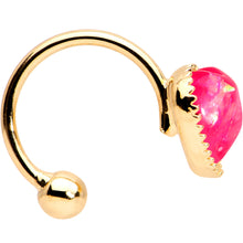 Load image into Gallery viewer, Pink Faux Opal Gold Tone Anodized Sacred Heart Non Pierced Ear Cuff
