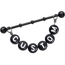 将图片加载到图库查看器，Handmade Custom Black Personalized Name Dangle Industrial Barbell 40mm
