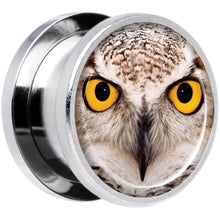 Load image into Gallery viewer, Full Color Owl Steel Screw Fit Plug Set 9/16
