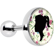 Load image into Gallery viewer, 16G 1/4 Woman Floral Silhouette Tragus Cartilage Earring
