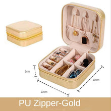 Load image into Gallery viewer, Jewelry Organizer Display Travel PU Leather Jewelry Case Boxes Travel Portable Jewelry Box Storage Organizer Earring Holder Gift Jewellery Box Organizer Small Portable PU Leather Travel Jewelry Storage Case for Rings Earrings Necklace
