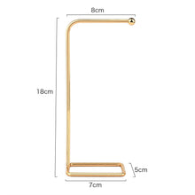 Load image into Gallery viewer, Jewelry Organizer Wooden Rack Bracelet Earring Holder Display Decoration Stand Earring Support Display Decoration Rack Small Jewelry Display Holder T-Shaped Iron Fashion Home Bracelet Pendant Jewelry Storage Shelf Stand for Woman Girls

