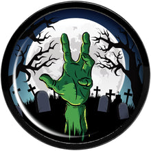 Load image into Gallery viewer, Cemetery Zombie Hand Halloween Black Anodized Plug Set 9/16
