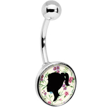 Load image into Gallery viewer, Woman Floral Silhouette Belly Ring
