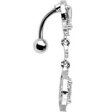 Load image into Gallery viewer, Clear Gem Twin Top Mount Dangle Belly Ring
