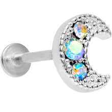 Load image into Gallery viewer, Auora Gem Crescent Moon Cartilage Tragus Earring
