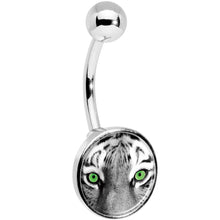 将图片加载到图库查看器，Black White Tiger Eyes Belly Ring
