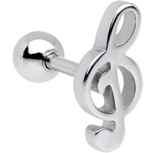 Load image into Gallery viewer, 16G 1/4 Treble Clef Music Note Tragus Cartilage Earring
