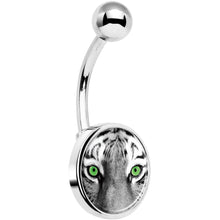 将图片加载到图库查看器，Black White Tiger Eyes Belly Ring

