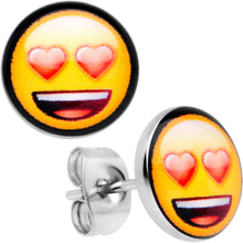 将图片加载到图库查看器，Officially Licensed Heart Eyes emoji Stud Earrings

