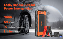 Load image into Gallery viewer, VEVOR Jump Starter 3000-4000A Peak Car Battery Starter with Air Compressor Jumper Cables Lithium Jump Box for Gas/Diesel Engines
