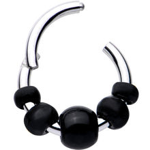 Load image into Gallery viewer, 16G 5/16 Black Chunky Beads Hinged Segment Ring
