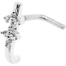 Load image into Gallery viewer, 20G Clear CZ Bling Faux Hoop L Shaped Nose Ring
