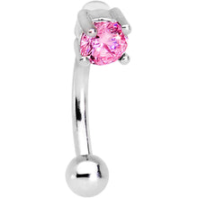 Load image into Gallery viewer, 5/16 Pink CZ Gem Fashionista Curved Eyebrow Rook Earring
