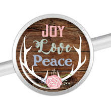 Load image into Gallery viewer, 14G Joy Love Peace Antlers Industrial Barbell 37mm

