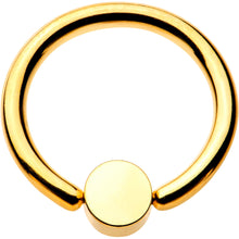 Load image into Gallery viewer, 14G 3/8 Clear Gem 4mm Disc Gold IP BCR Captive Ring

