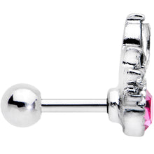Load image into Gallery viewer, 16G 1/4 Clear Pink Gem Cocktail Party Tragus Cartilage Earring
