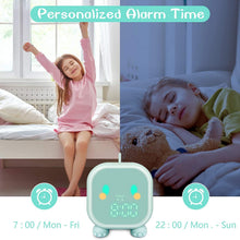 将图片加载到图库查看器，Kids Alarm Clock Cute Dinosaur Kids Alarm Clock with Dinosaur Digital Alarm Clock for Kids Bedroom Cute Bedside Clock Children's Sleep Trainer Wake Up Light and Night Light with Digital Alarm Clock For Kids Bedside Clock Children Wake Up Night Light
