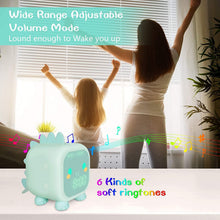 将图片加载到图库查看器，Kids Alarm Clock Cute Dinosaur Kids Alarm Clock with Dinosaur Digital Alarm Clock for Kids Bedroom Cute Bedside Clock Children's Sleep Trainer Wake Up Light and Night Light with Digital Alarm Clock For Kids Bedside Clock Children Wake Up Night Light
