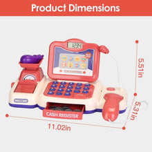 Load image into Gallery viewer, Kids Cash Register Pretend Play Cashier Toy with Scanner Calculator
