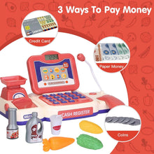Load image into Gallery viewer, Kids Cash Register Pretend Play Cashier Toy with Scanner Calculator
