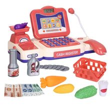 Load image into Gallery viewer, Kids Cash Register Pretend Play Cashier Toy with Scanner Calculator
