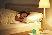 将图片加载到图库查看器，Kids Digital Alarm Clock 7 Color Night Light Snooze Temperature Detect Children Sleep Bedside Color Night Light Snooze Temperature Detect for Toddler Children Boys and Girls Students to Wake up at Bedroom Bedside Cute Wake Up Timer Alarm Clock
